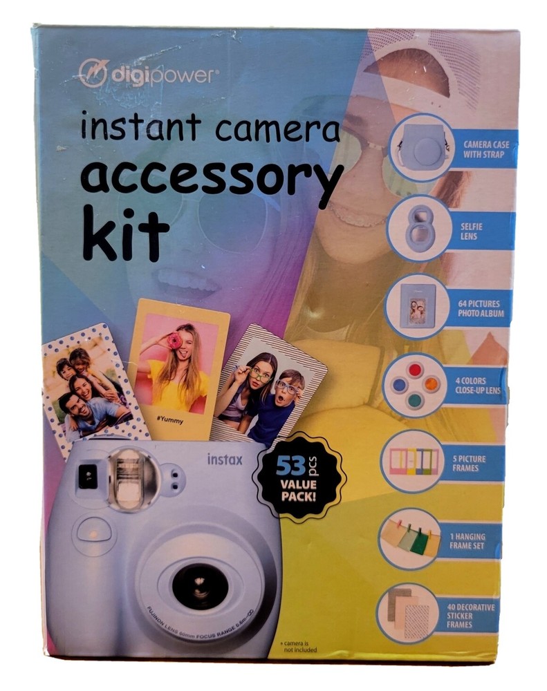 Digipower Instant Camera Accessory Kit, Baby Blue Case & More, New