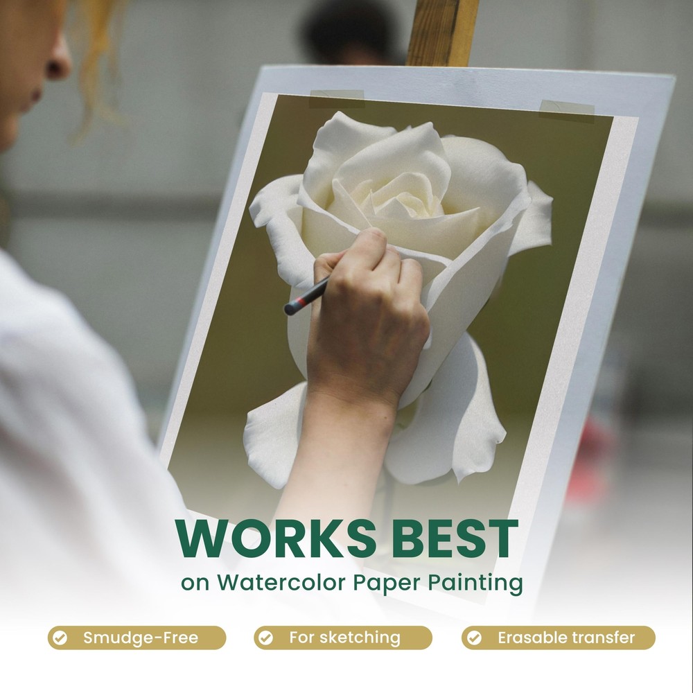 Graphite Transfer Paper 20 Black Sheets - Wax Free - Erasable - 20 sheets