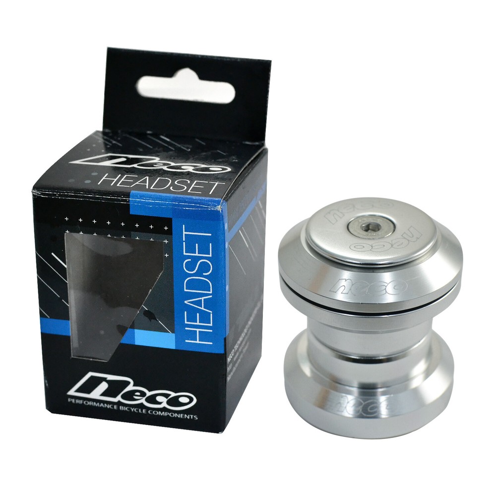 NECO 1-1/8" CNC Alloy Threadless MTB Road Headset with Top Cap , Silver