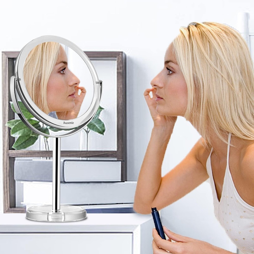 Double Sided Magnifying Makeup Mirror, 20X / 1X Magnification Freestanding, T...