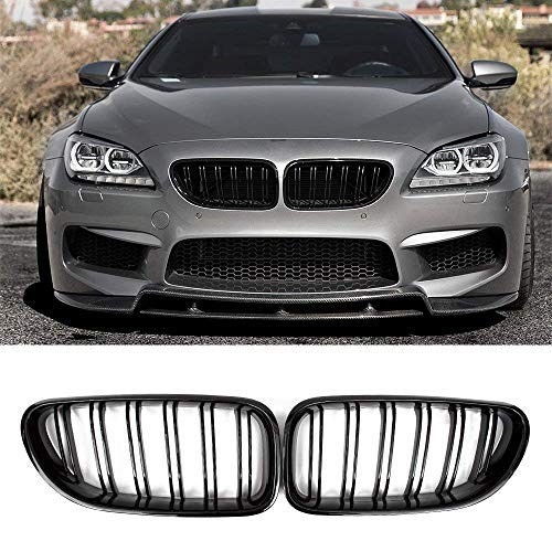 Front Grille, Kidney Grill Replacement for BMW 2012-2017 6 ABS, Gloss Black