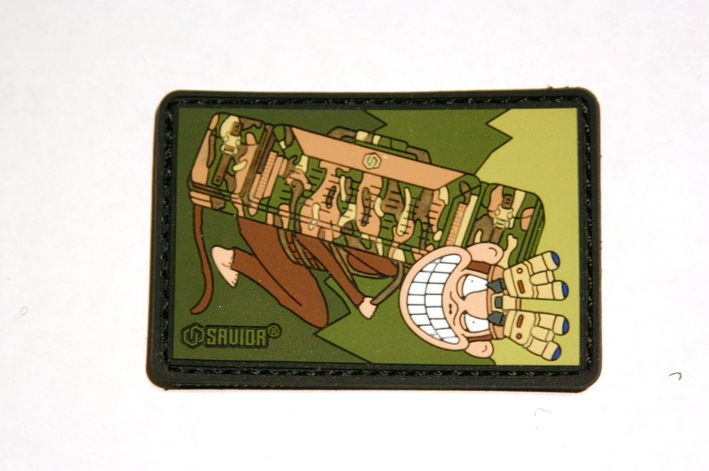 SAVIOR® Tactical Morale Patch - Camo Monkey with Binoculars - Hook & Loop 3" PVC