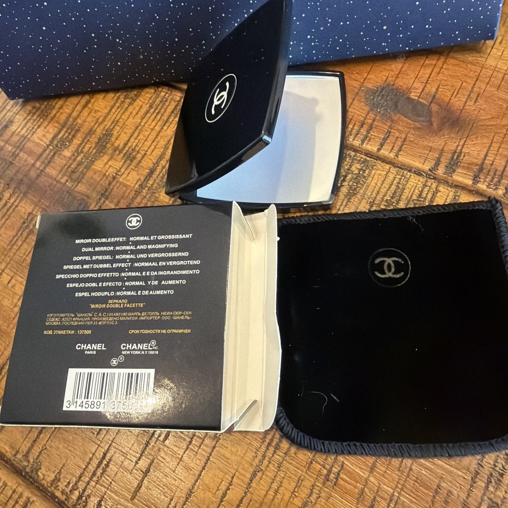 Chanel Mirror Duo Compact Double Facette Makeup Mirror Black