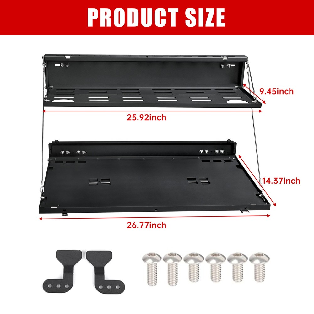 Tailgate Table For Ford Bronco 2021-2024 2-Tier Rear Storage Cargo Shelf