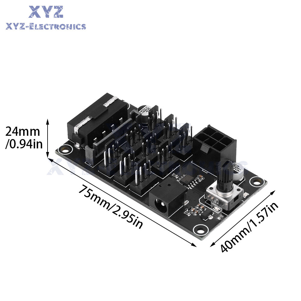 Computer Chassis PWM Violent Fan Speed Controller 9-Channel Fan Hub Controller