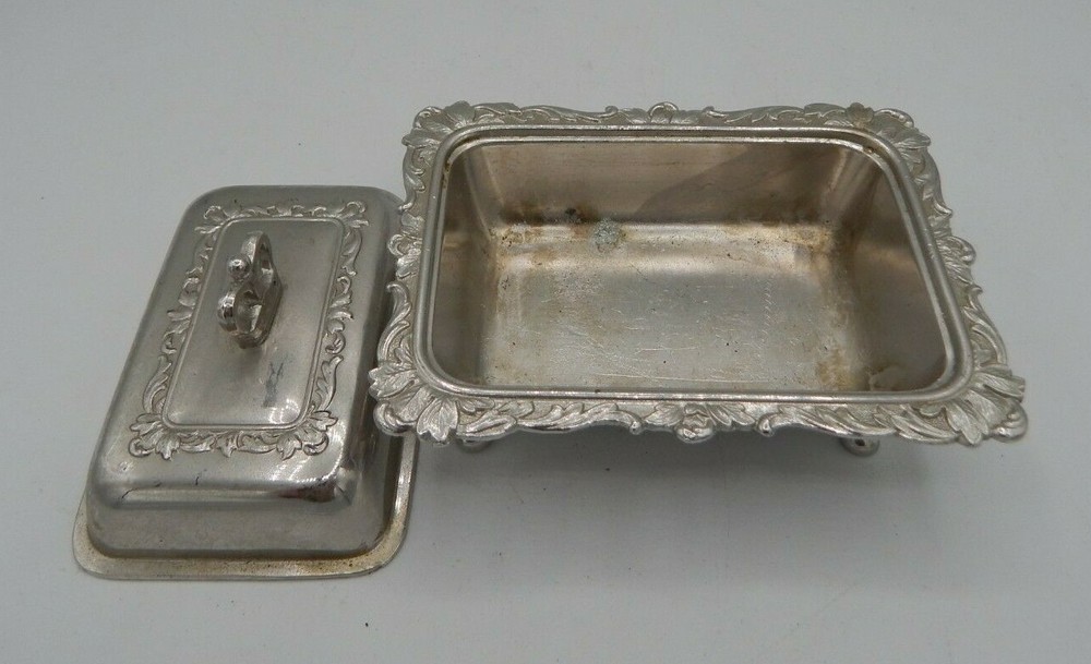 Metal Standing Footed Serving Dish Condiment
