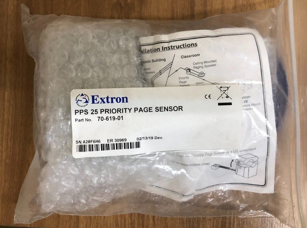 EXTRON PRIORITY PAGE SENSOR KIT 70-619-01, CABLE AND BOX ONLY! FOR PPS 25 SENSOR