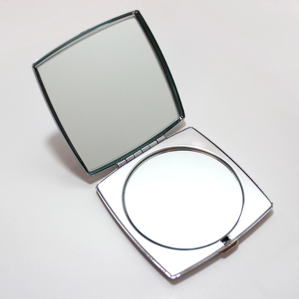 Chrome Pocket Compact Purse Hand Mirror NEW