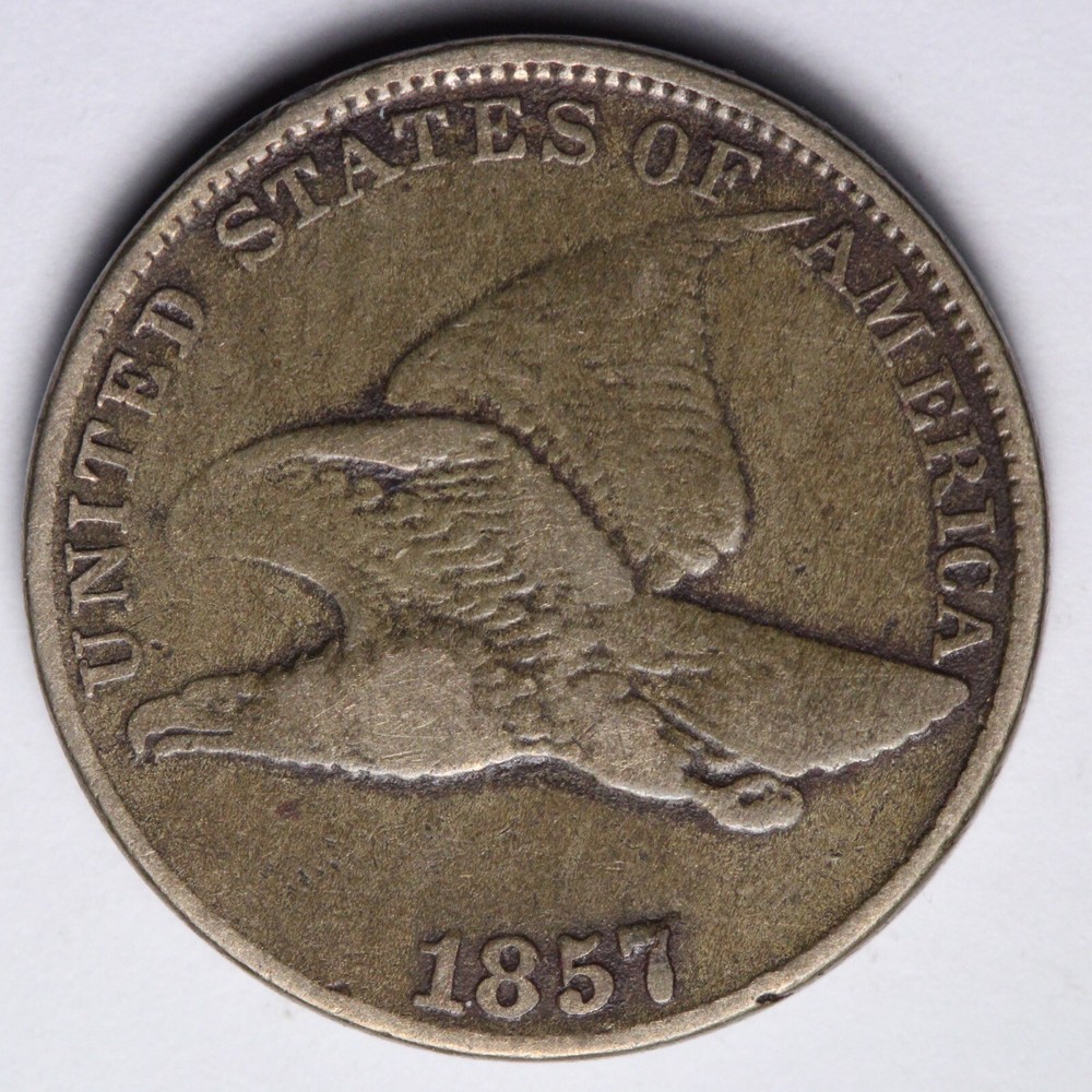 1857 Flying Eagle Cent Penny VF+ E108 JEB