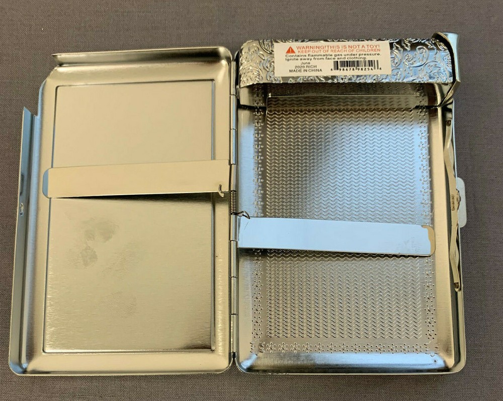 Outer Space D1 Cigarette Case with Built in Lighter Metal Wallet SP