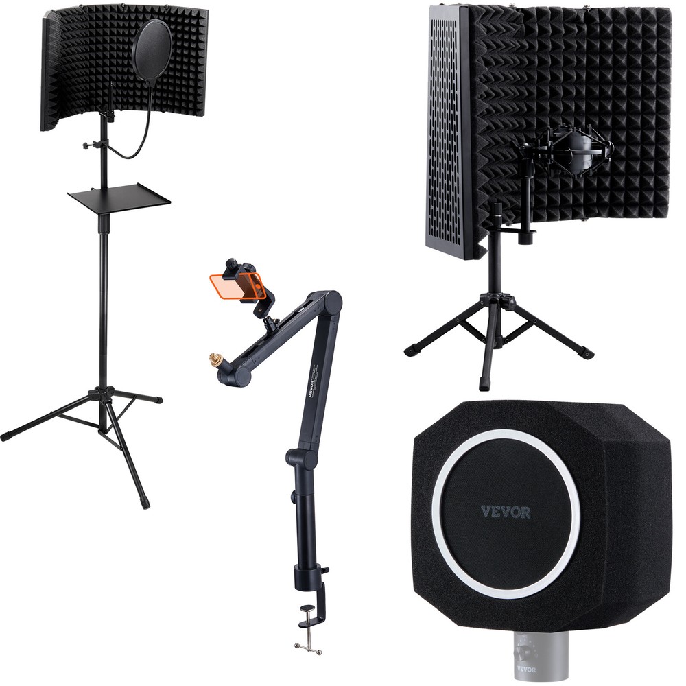 VEVOR Microphone Isolation Ball High-Density Foam with Dual-Layered Pop Filter
