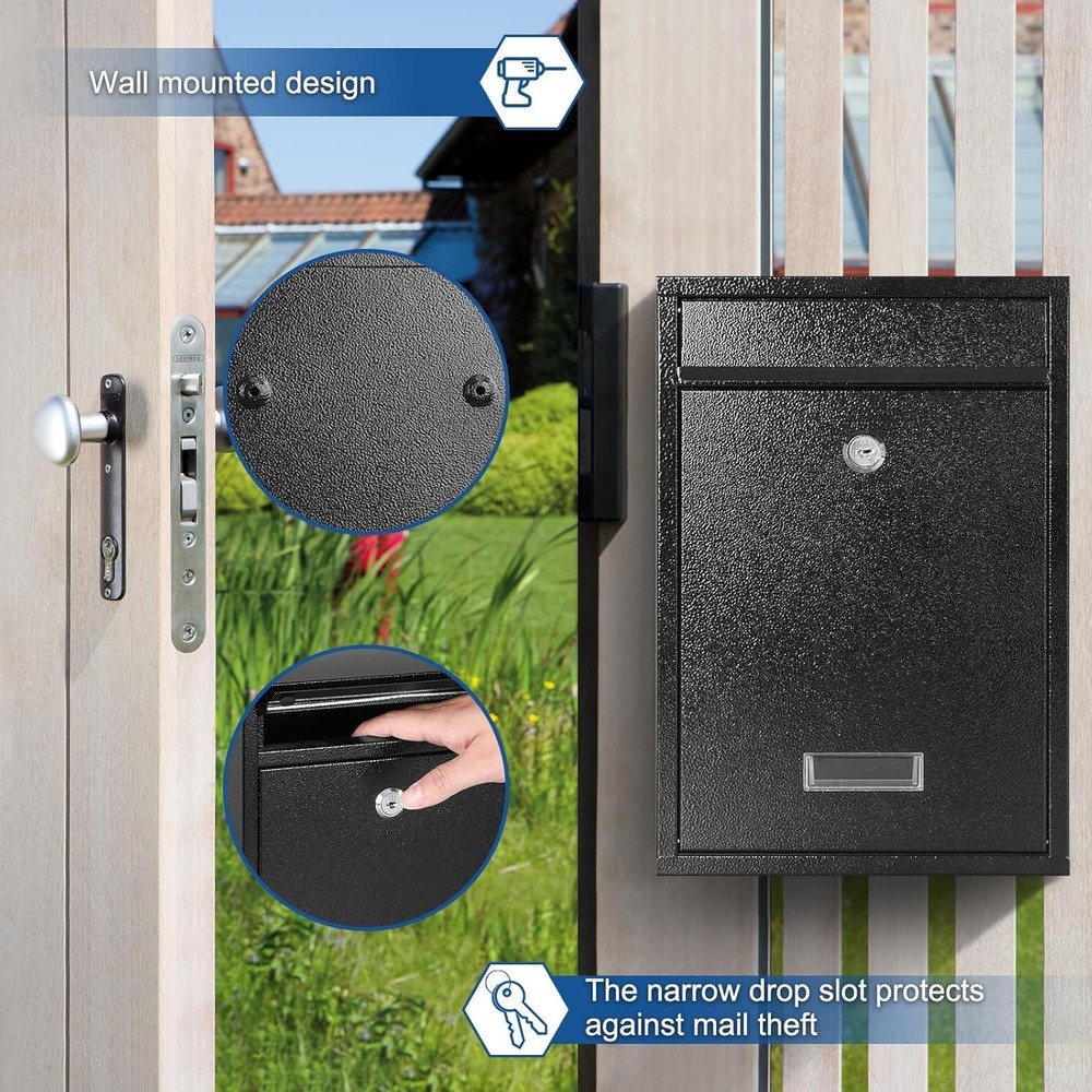 Durable Locking Mailbox with Modern Design - Secure Your Letters & Valuables