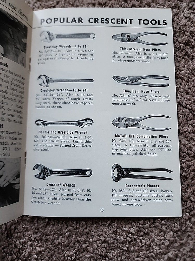 How To Use Hand Tools Cresent Tools Company 1951 Cresent Tool Advertisement