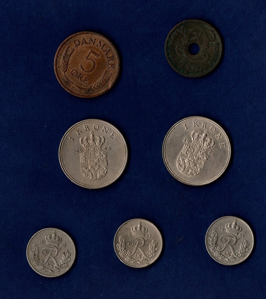 DENMARK LOT OF 7 COINS