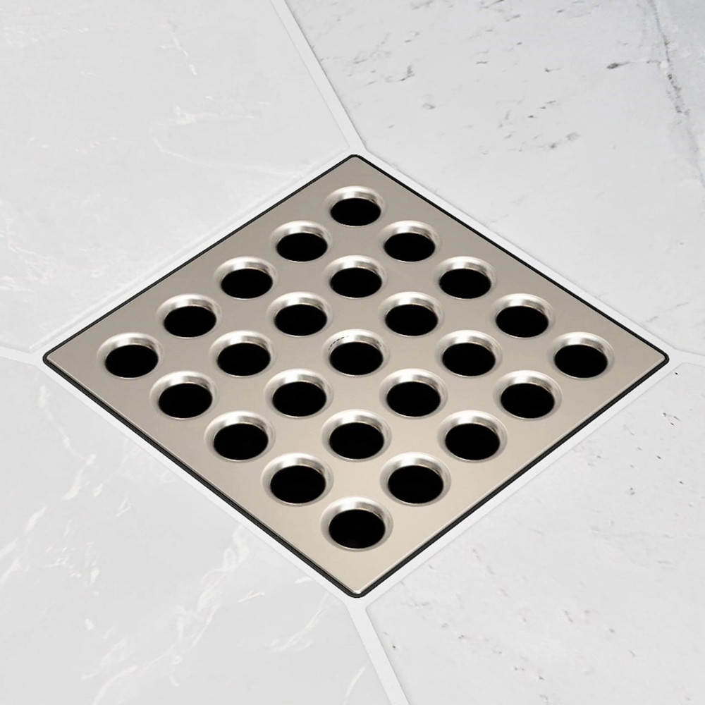 Ebbe Pro Series Square Drain Grate - Satin Nickel