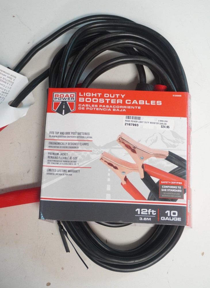 Light Duty 12ft Booster Cable