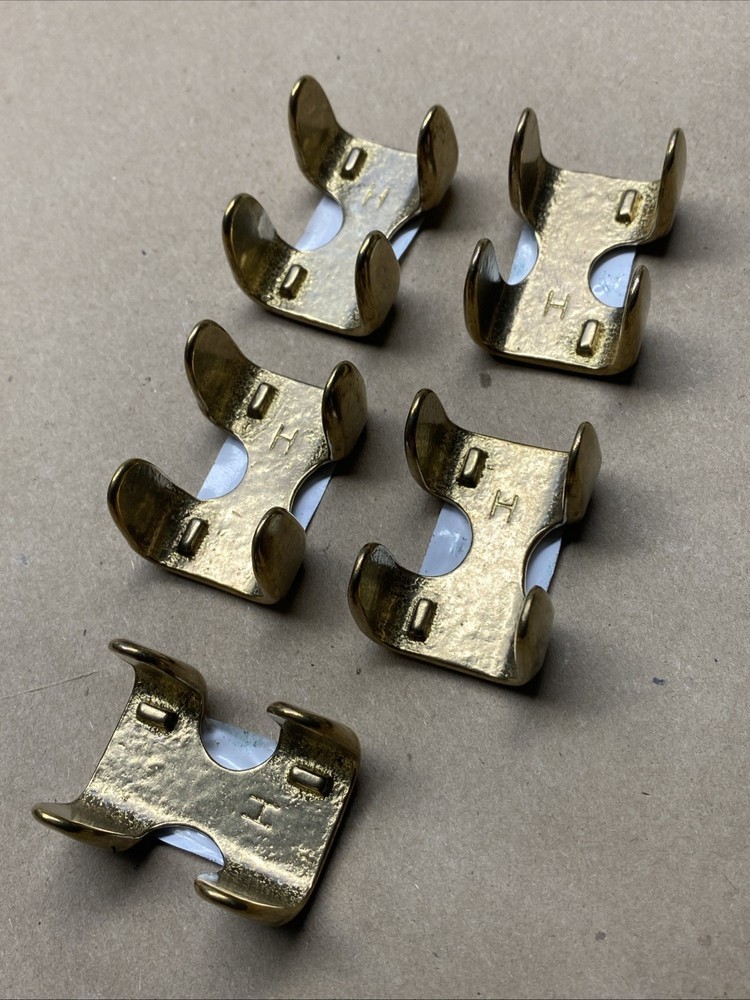 (5)- Solid Brass Make Loop End 7/16" To 1/2" Dia Rope Clamp N265892