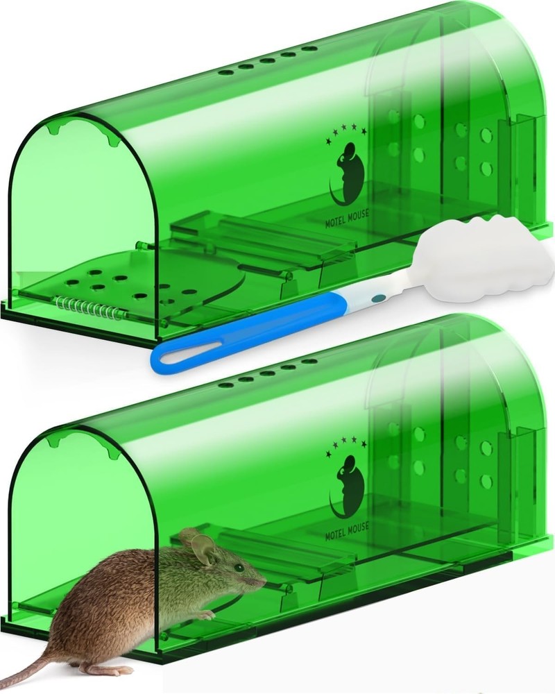 Safe & Ethical 2 Pack Mouse Traps, Hand-Powered with Complete Setup Guide