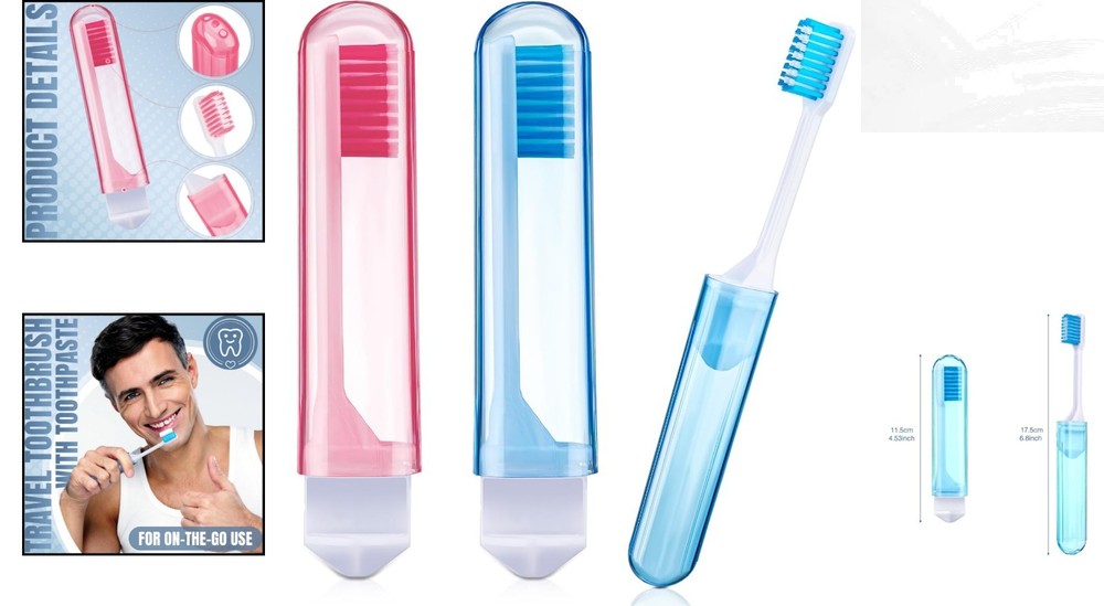 Individually Wrapped Travel Toothbrush Set - Soft Mini Brushes for Couples