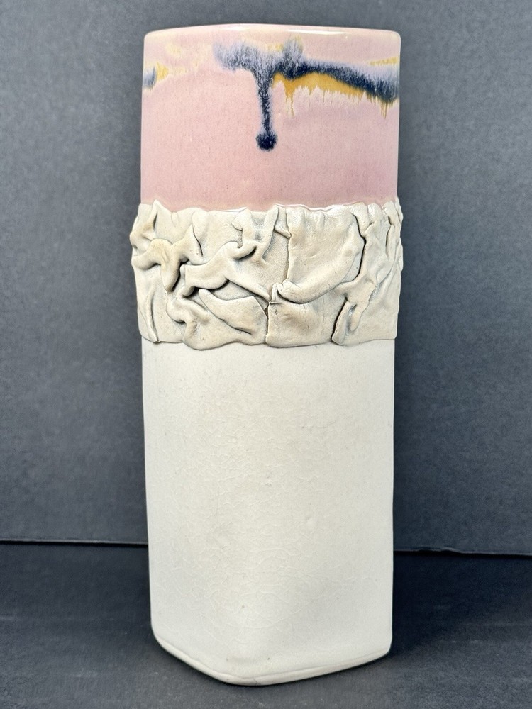 90s Style Signed Pottery Vase
