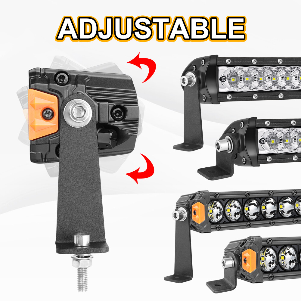 2-Pack Universal Mounting Bracket Side Mount Holder For LED Work LED Light Bar