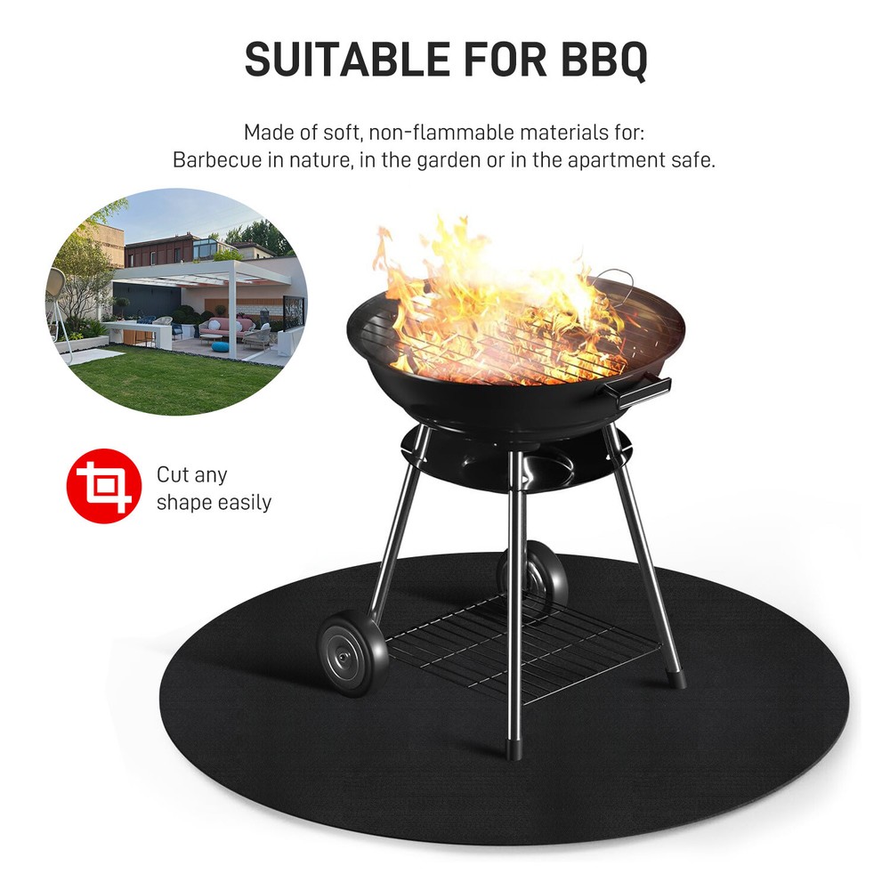 Fireproof Pit High Temp Mat Fire Pit Mat & Grill 40 Inch Deck Protector