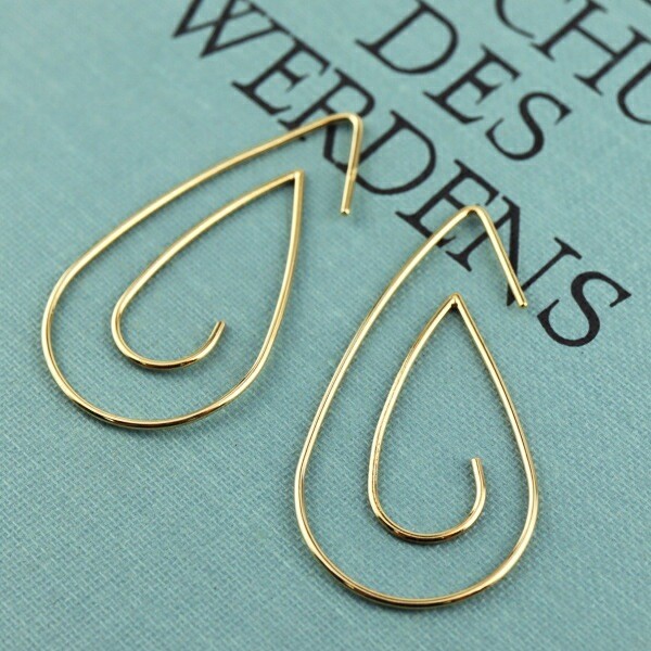 K18 Solid Gold Drop Hook Earrings (Pair)