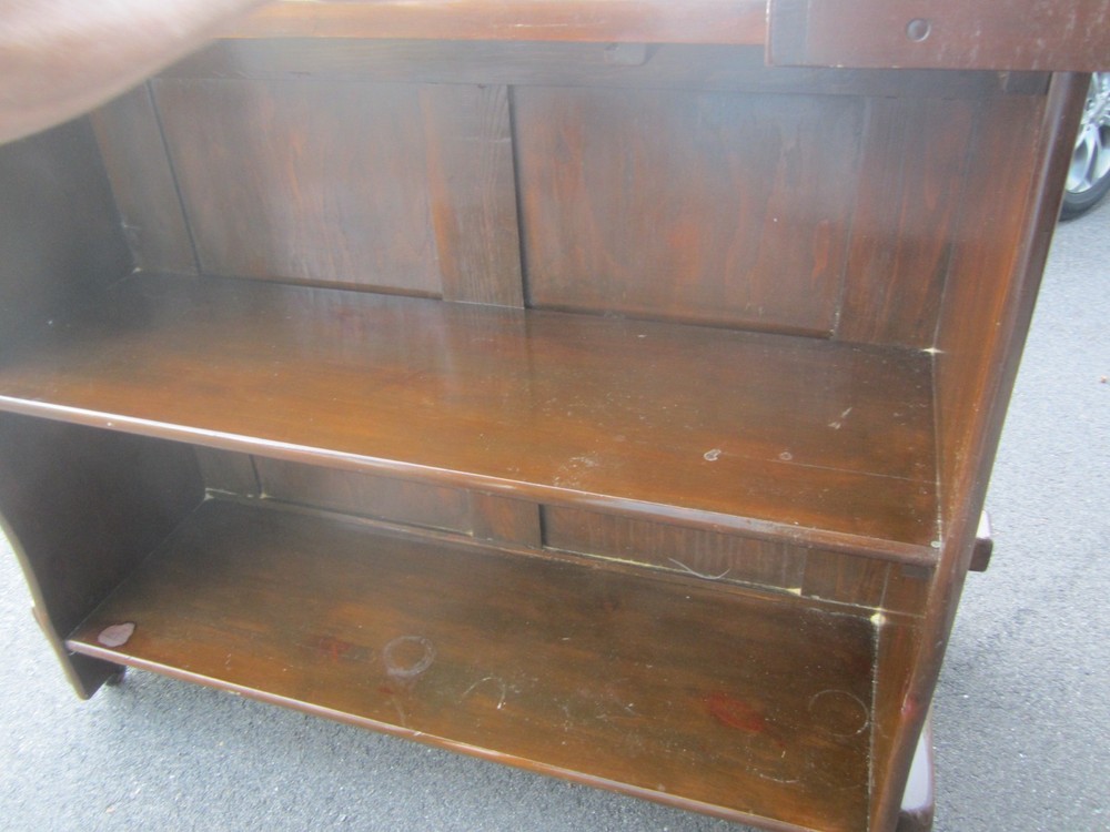 VTG HANDMADE SOLID WOOD DRY BAR ON WHEELS