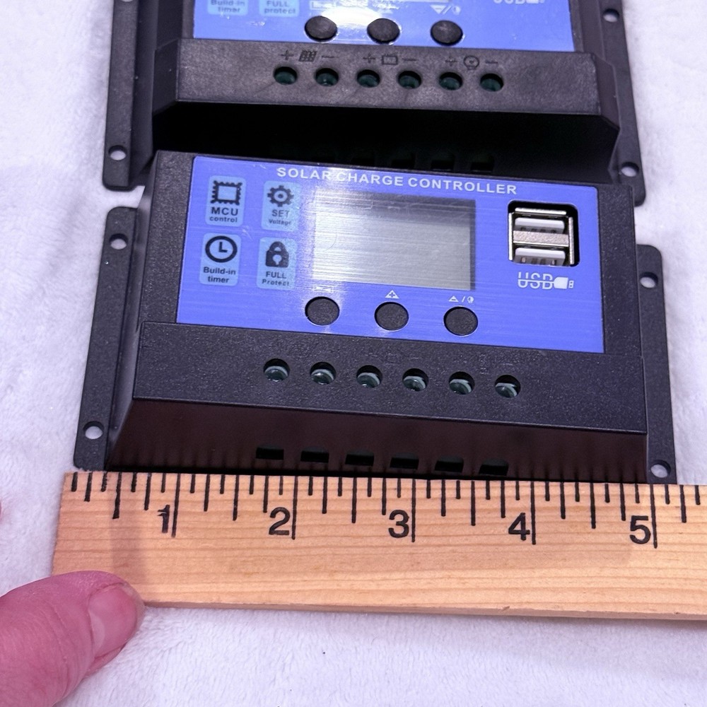 2 -30A 12V/24V Solar Panel Battery Charge Controller LCD Auto Regulator Dual USB