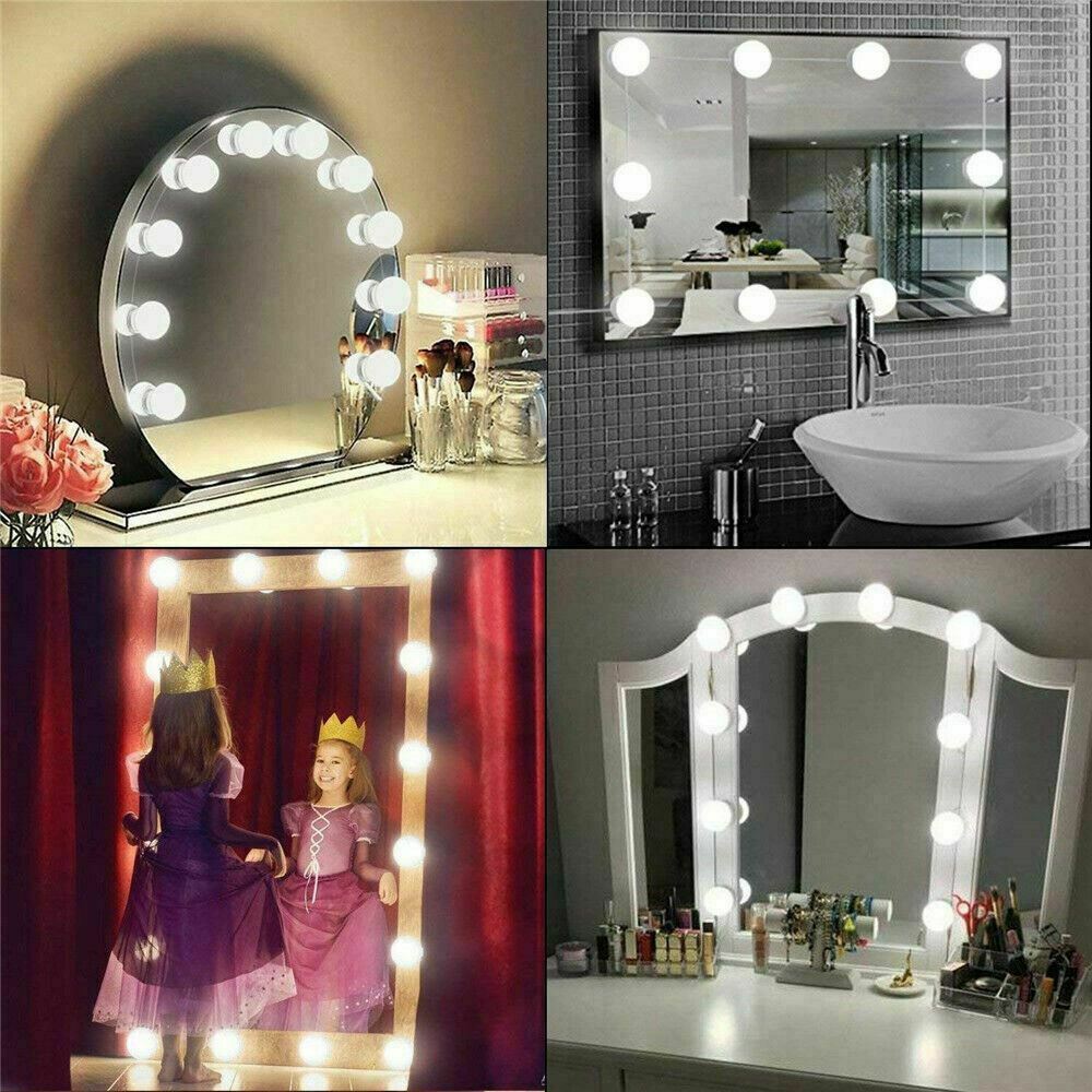 Make Up Mirror Lights 10 LED Kit Bulbs Vanity Light Dimmable Lamp Hollywood