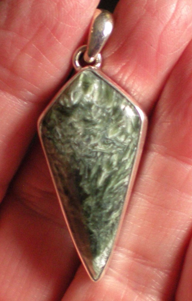 Seraphinite Pendant - Sterling Silver Russia j2871c