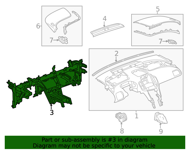Genuine GM Instrument Panel Tie Bar 22781690