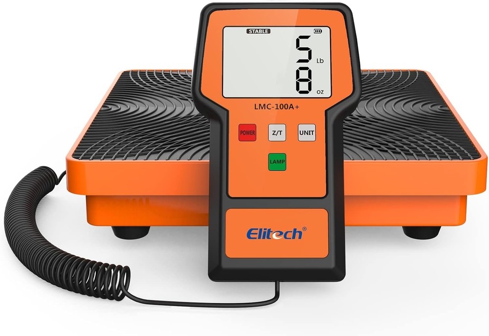 Durable 220Lb Refrigerant Scale with Slip-Resistant Platform & Backlit Display