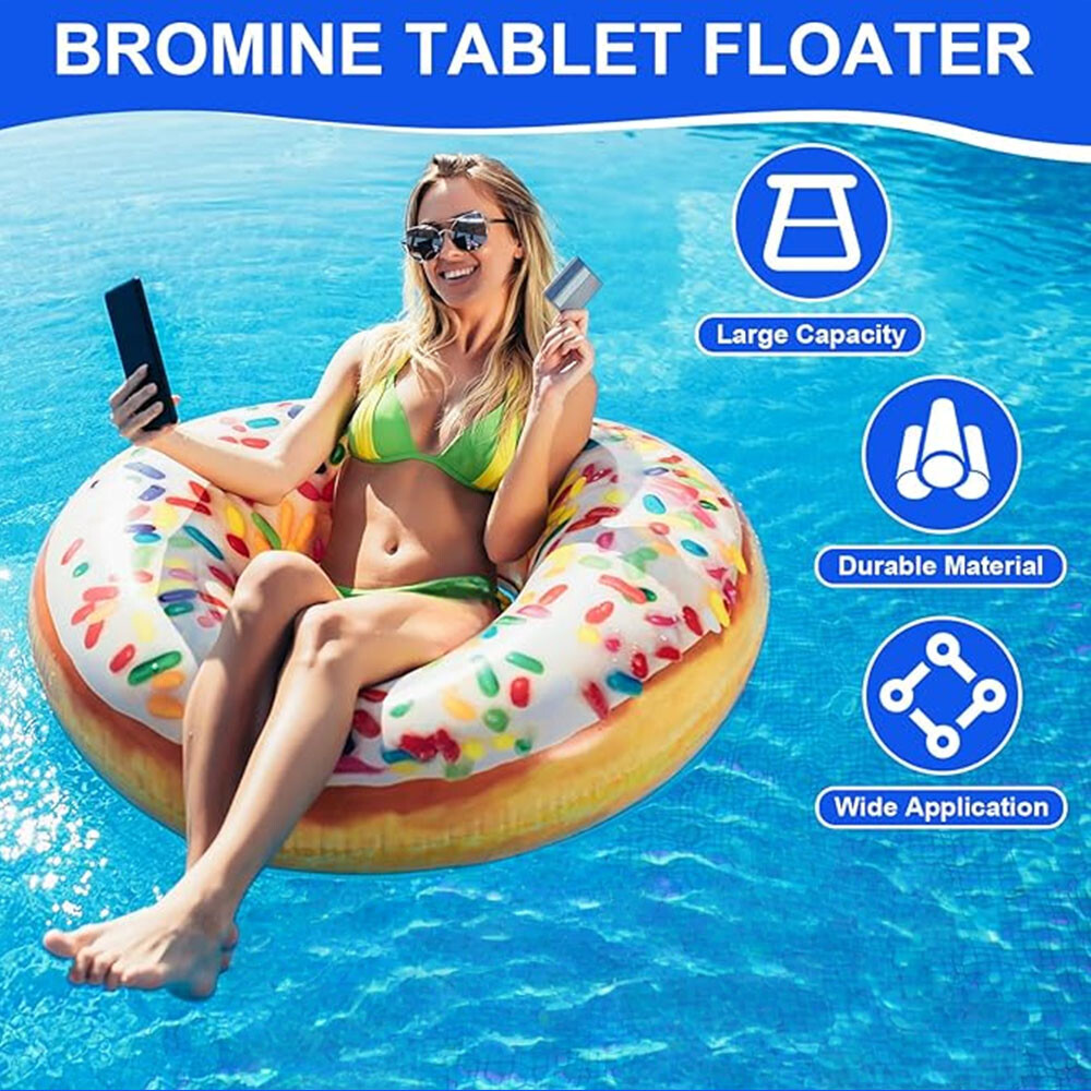 ABS Pool Chlorine Dispenser 1.5" Tablet Holder,Durable & Floatable Design