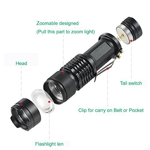 Single Mode Green LED Flashlight, 150 Yard Long Range, High Power, Night