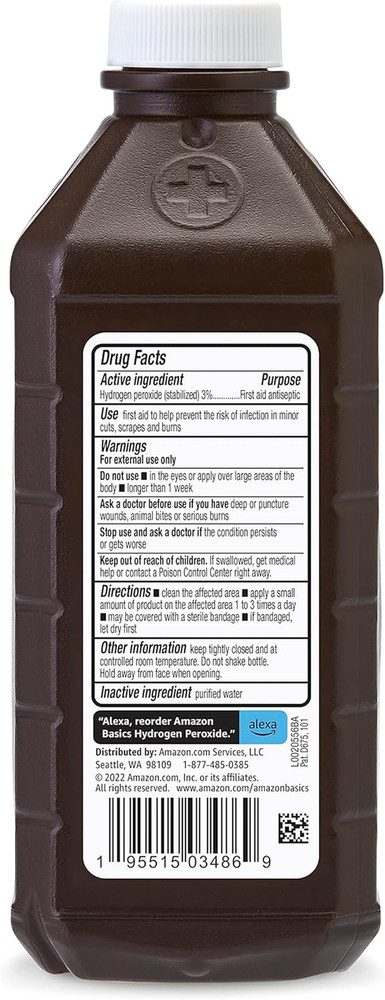 Hydrogen Peroxide Topical Solution USP, First Aid Antiseptic for Cuts, Scrapes a