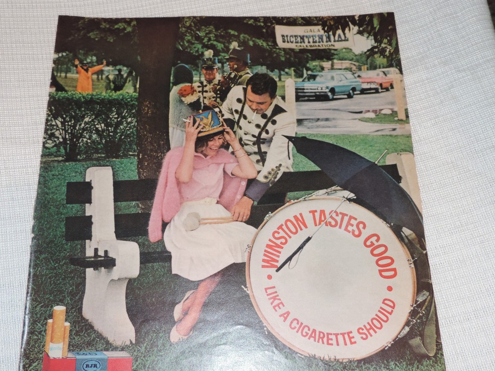 1965 WINSTON CIGARETTES Large Format Full Page COLOR Print Ad