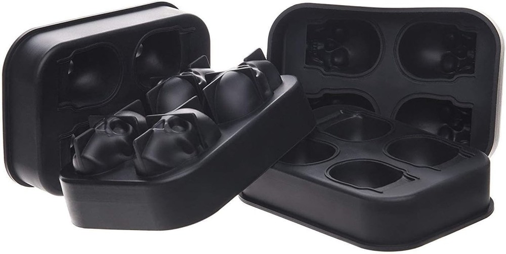 3D Skull Silicone Ice Cube Mold - 1.6'' Easy Release Flexible Silicone