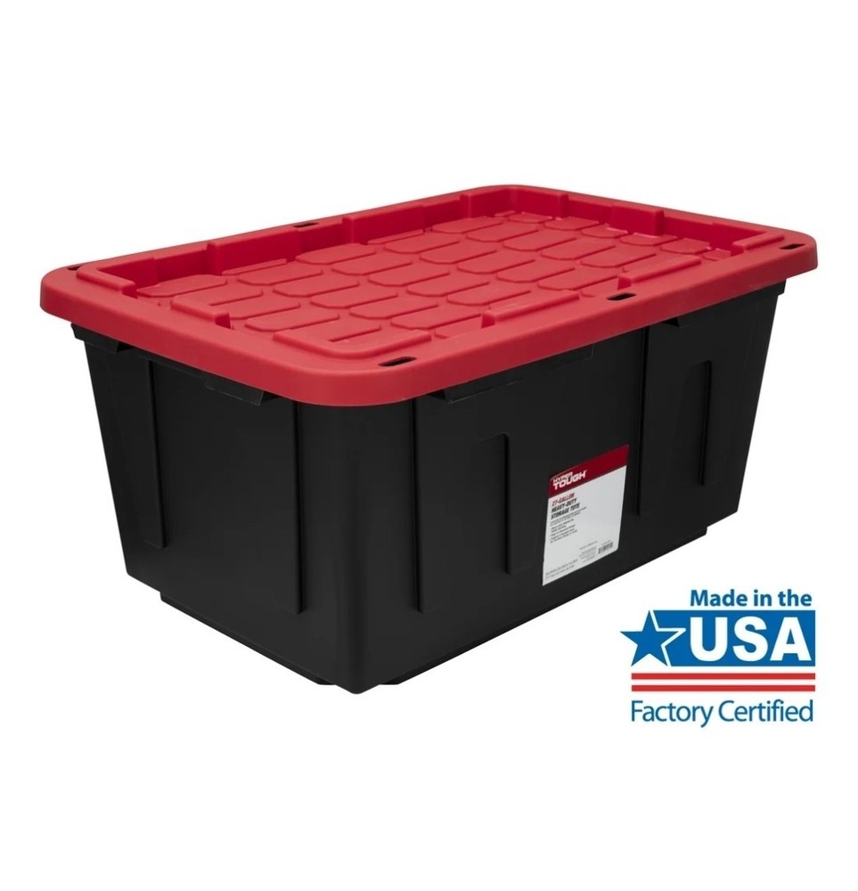 Hyper Tough Large Storage Bin 27 Gallon Plastic Containers 4 Pack Heavy Duty