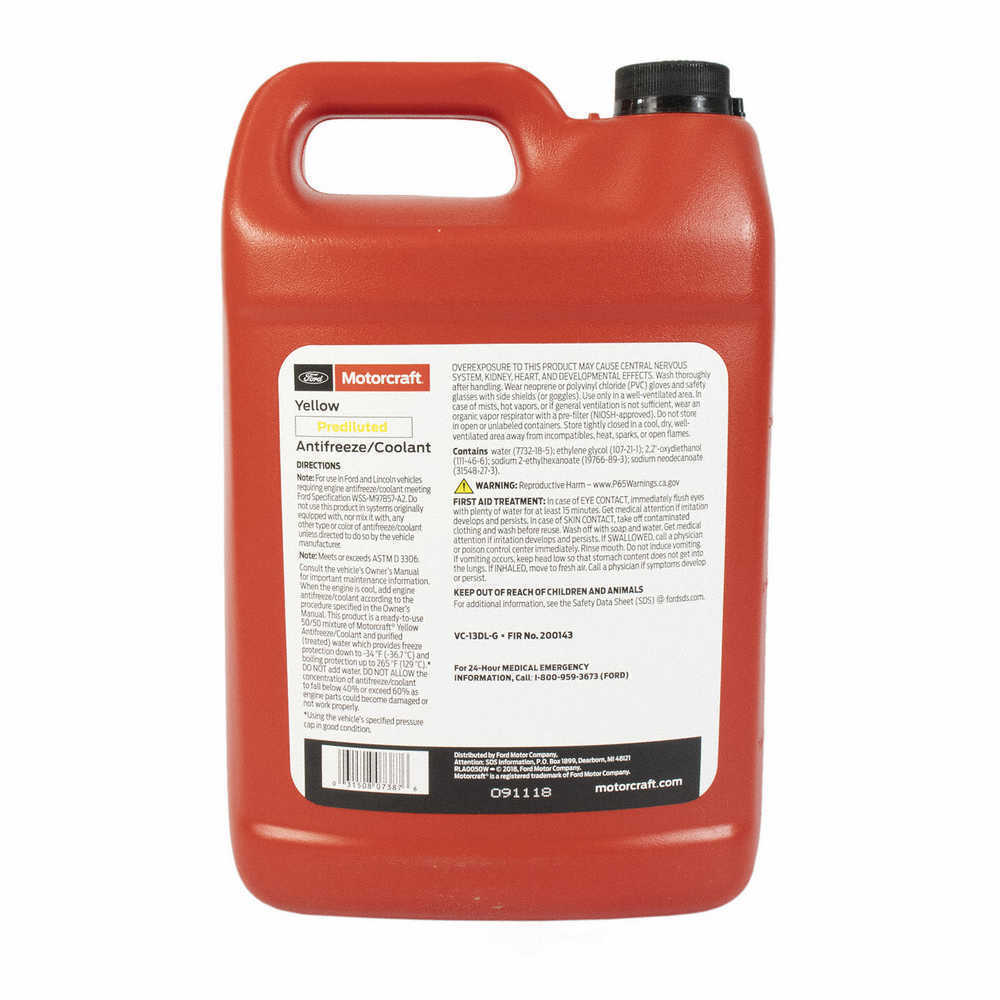 Engine Coolant / Antifreeze-Yellow Prediluted Antifreeze / Coolant - Gallon