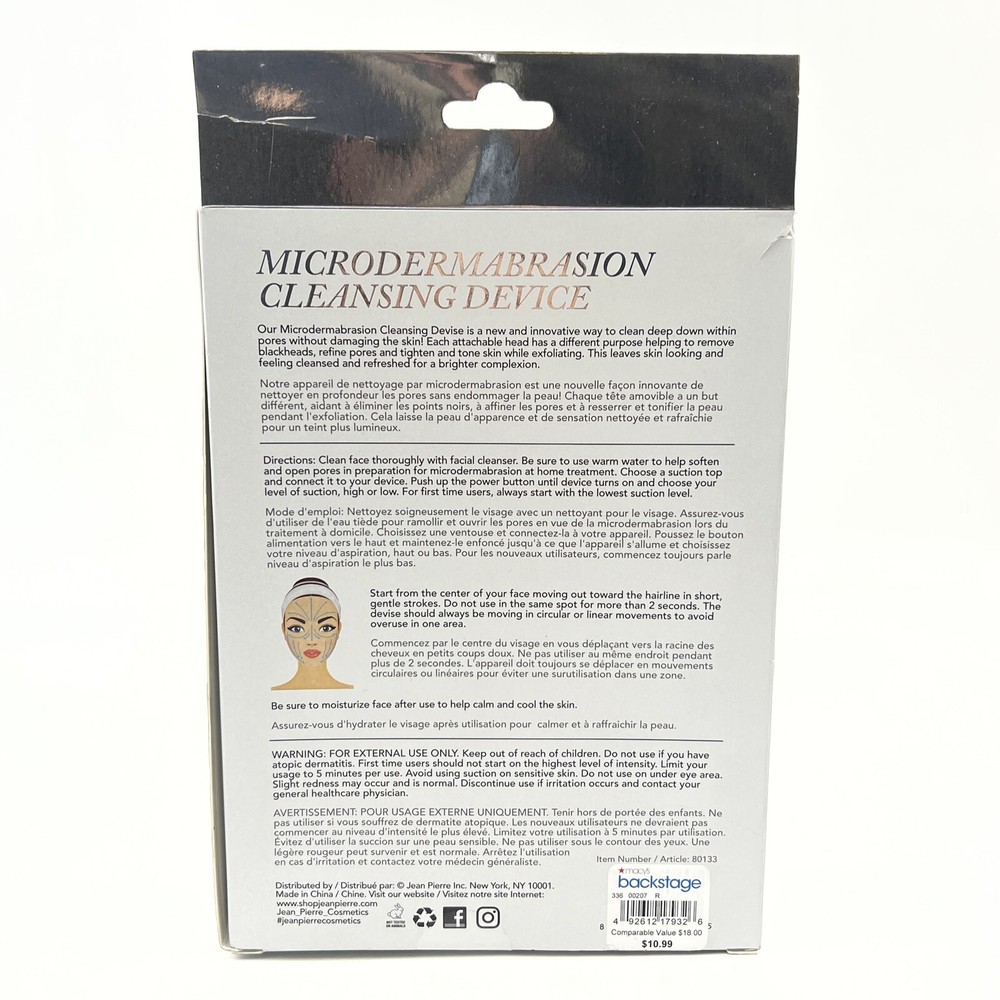 WEWELL microdermabrasion cleansing device 4 Interchangeable suction Heads In Box