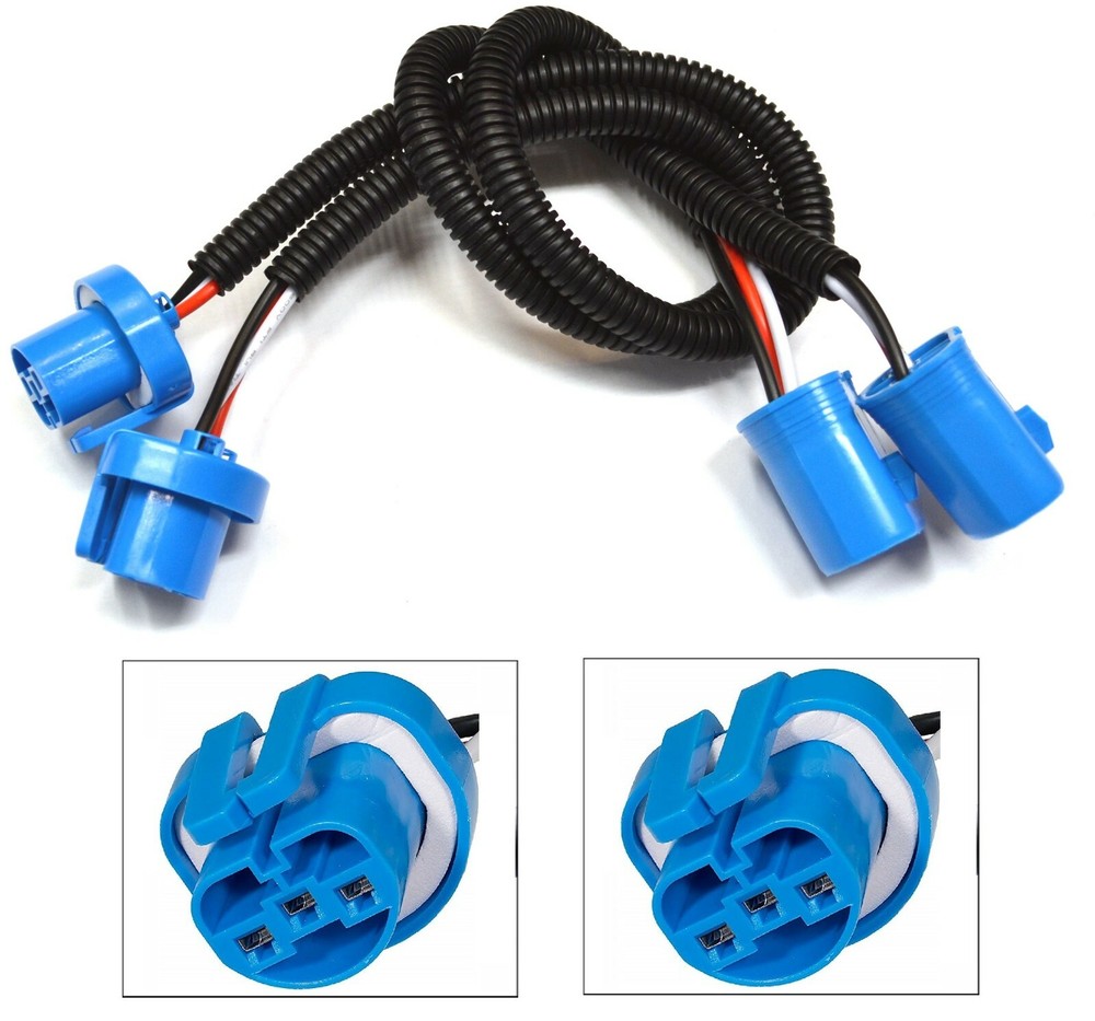 Extension Wire P 9007 HB5 Two Harness Head Light Bulb Replace Connector Socket