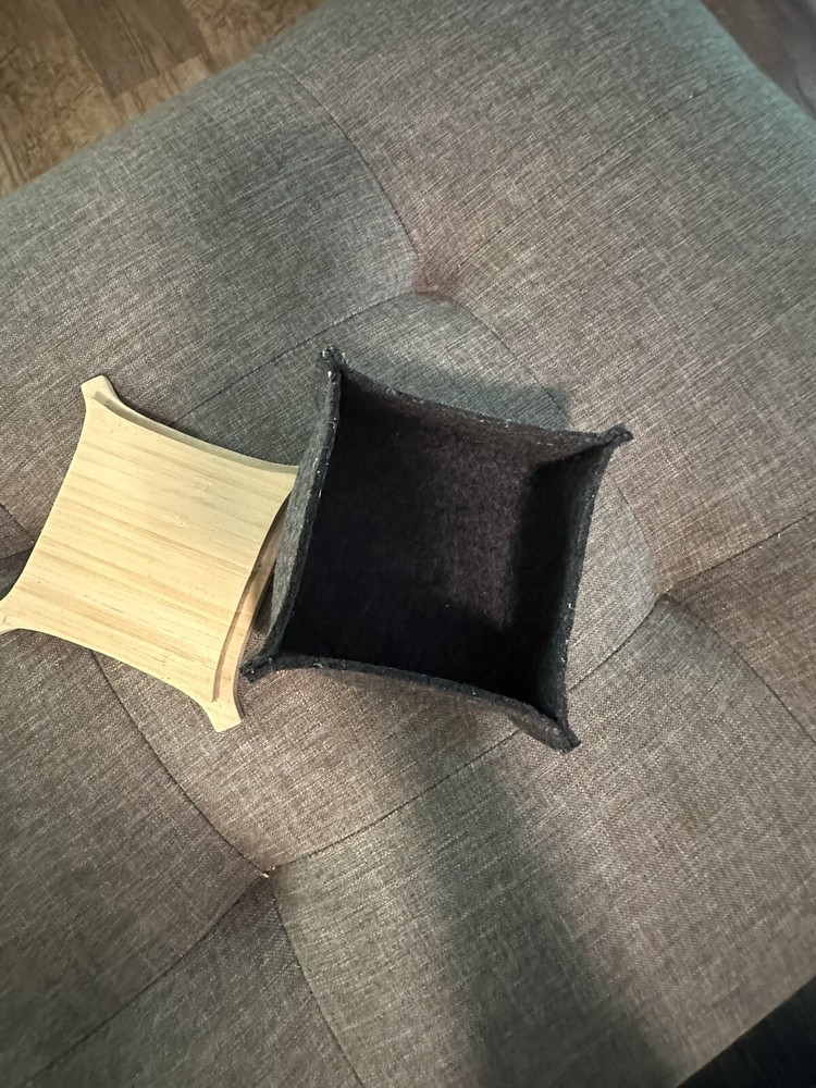 Wool Felt Box Storage with Bamboo Top