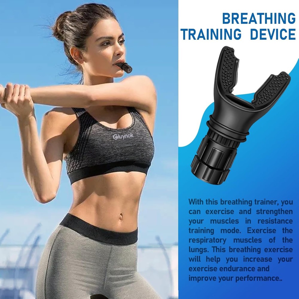 Portable Respiratory Trainer-Exercise Device. Muscle black