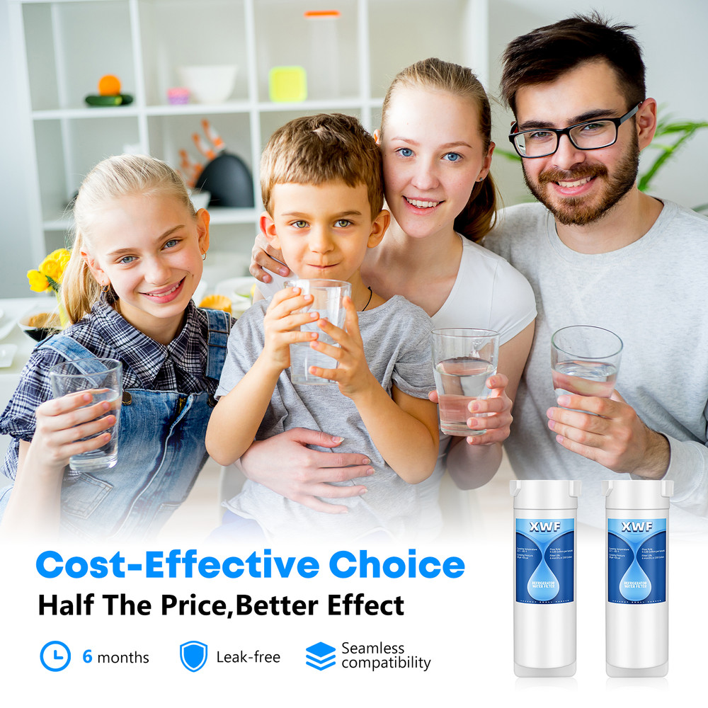 2 Pack XWF NSF Certified Refrigerator Water Filter,Replacement for GE