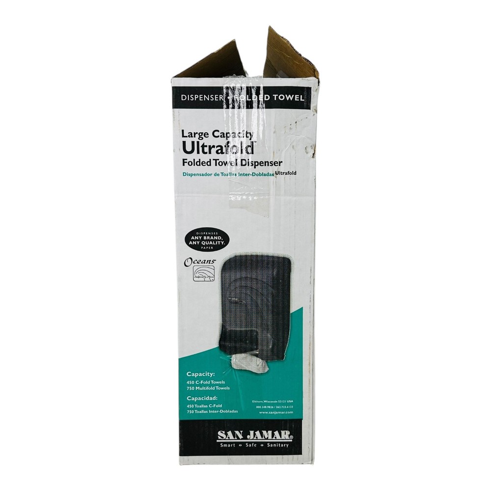 San Jamar Folded Towel Dispenser Large Capacity C-Fold Multifold Dispenser