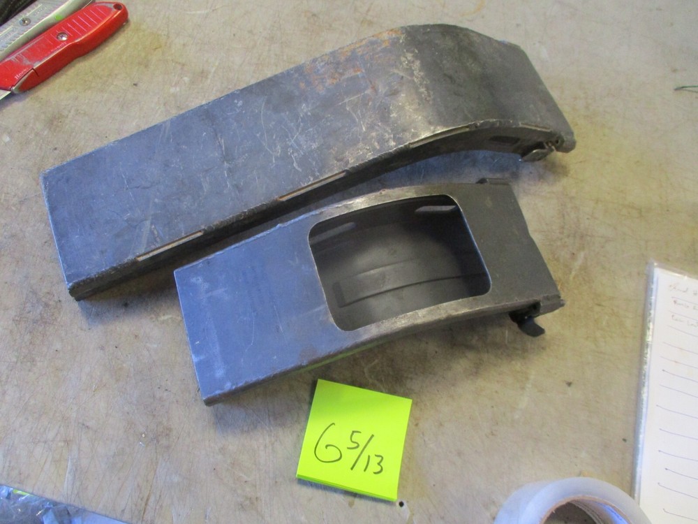 2 Used Stainless Rigid Feed/Link Chutes, 18" and 11", 1 Damaged