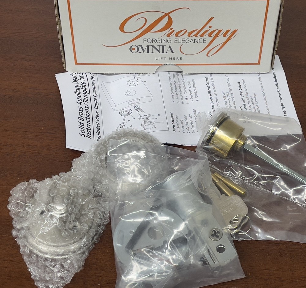 Omnia Solid Brass Auxiliary Colonial Deadbolt Set US15 COLDBA38.38.15