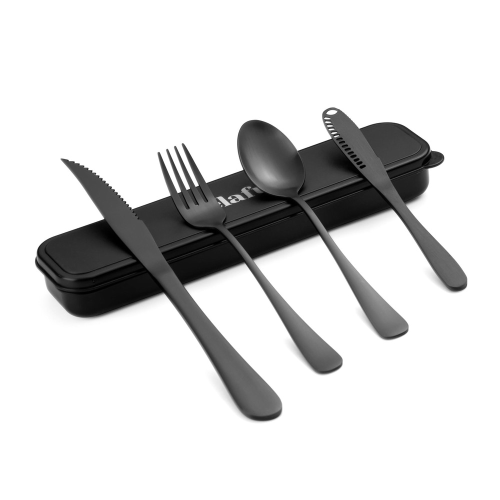 5-Piece Travel Silverware Utensil Set with Case Portable Flatware for Work