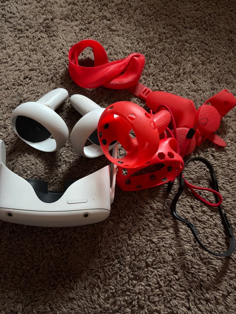 oculus quest two headset and controllers with extra